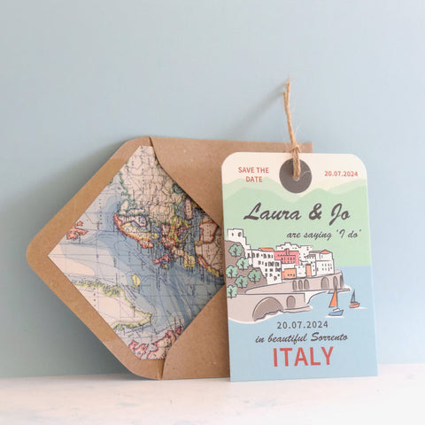 Sorrento Luggage Tag Save the Date