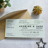 Ticket Style Wedding Invitation