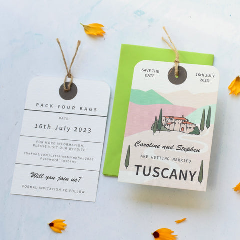 Tuscany Luggage Tag Save the Date