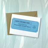 Fathers Day Voucher Ticket Card