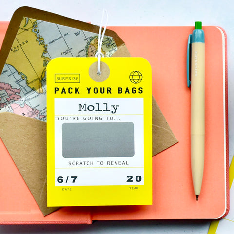 Surprise Pack Your Bags Gift Card - Yellow