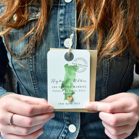 Hayley- Watercolour Style Map Luggage tag