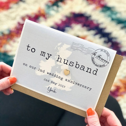 To My Husband On Our Anniversary Card