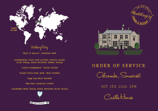 Bespoke Order of Service Booklet