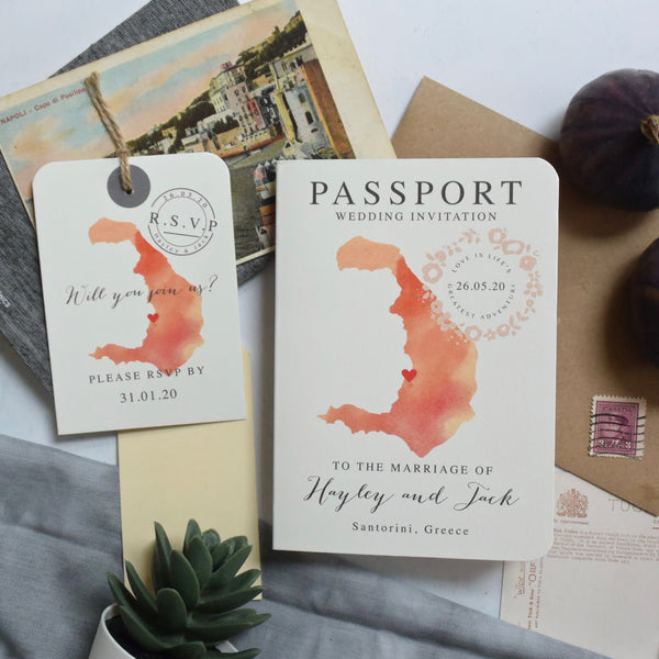 Passport Wedding Invitation - Hayley