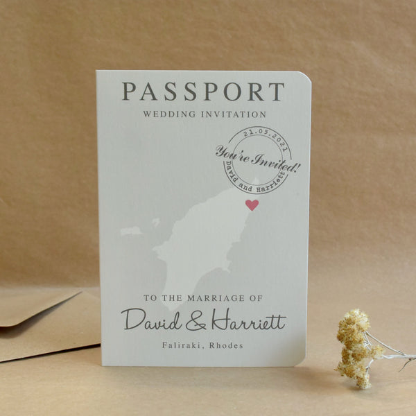 Map Passport Wedding Invitation
