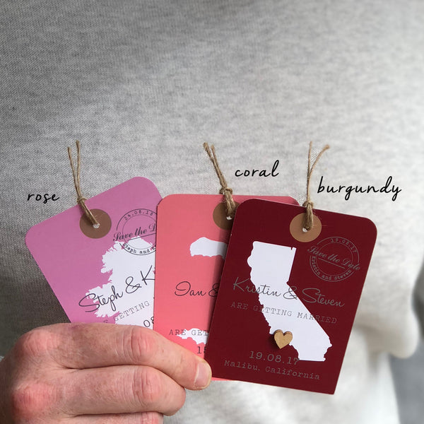 Bespoke Map Luggage Tag with wooden heart