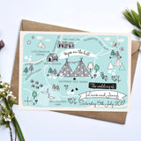 Spring/Summer Illustrated Bespoke Map Invitation