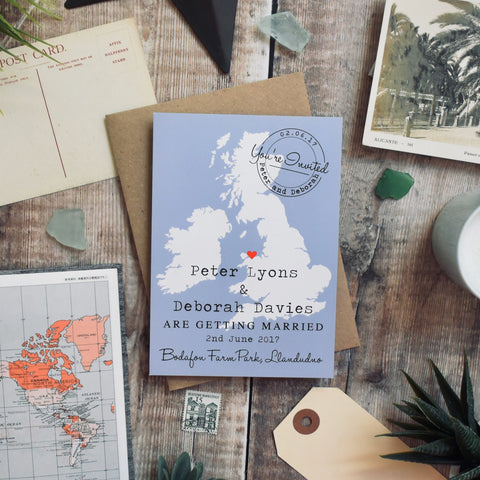 'Deborah' - Location map postcard on colour