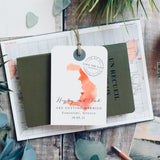 Hayley- Watercolour Style Map Luggage tag